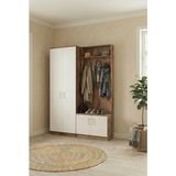 İNDEPPO Loft Portmanto Ikılı Set (Ceviz - Beyaz)