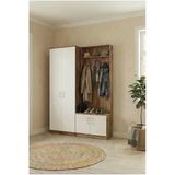 İNDEPPO Loft Portmanto Ikılı Set (Ceviz - Beyaz)