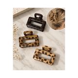 İnDerin 3’lü Leopar Desenli Midi Mandal Saç Tokası Seti – 6 cm