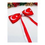 İnDerin AY YILDIZLI FİYONK SATEN BAYRAM TOKASI KIRMIZI PENSLİ TOKA