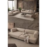 indes home Mokka 3+3+1 Koltuk Takımı Krem Renk