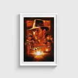 Indiana Jones Raiders of the Lost Ark (1981) Film Posteri Tablo Çerçeveli Poster Duvar Dekorasyonu - 50 x 70 - Beyaz Çerçeveli