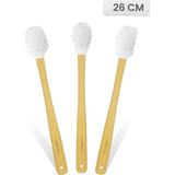Indigo 3'lü Beyaz Noktalı Bambu Silikon Spatula Seti Uzun 26 cm VLT1516 - Çok Renkli - Standart