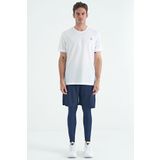İndigo Arka Bilek Baskı Detaylı Yüksek Bel Slim Fit Aktif Spor Erkek Tayt - 84988