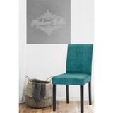 Indigo Çubuk Desen Jakarlı Esnek Yıkanabilir Lastikli 1 Adet 45 x 45 x 60 Boyutunda Sandalye Kılıfı - 45 x 45 cm - İndigo