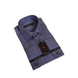 İndigo Dar Kesim Micro Kumaş Kol Düğmeli Slim Fit Erkek Gömlek - 201-5