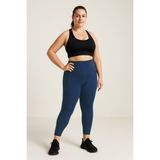 Indigo Esnek Standart Fit Performans Battal Büyük Beden Kadın Tayt - 94652 - 2XL - İndigo