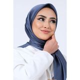 Indigo Harem Scarf Kristal Saten Eşarp - İndigo - 100 x 100 cm