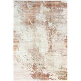 İndigo Id008t Beyaz Kahve Modern Desen Akrilik İplik Tozuaz Pamuk Taban Salon Mutfak Halısı 100 X 200 Krem-Kahve