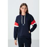 İndigo Kompakt Pamuklu Kalın Pürüzsüz Dokulu Kapüşonlu Oversize Fit Kadın Sweatshirt - 97290