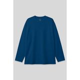 Indigo O Yaka Rahat Form Battal Büyük Beden Uzun Kollu Erkek T-Shirt - 88107 - İndigo - 5XL
