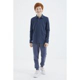 İndigo Polo Yaka Basic Uzun Kollu Erkek Çocuk T-Shirt - 11170