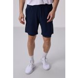 Indigo Polyester Ince Yumuşak Standart Fit Erkek Taytlı Şort - 81287