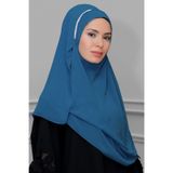 İndigo Pratik Hazır Geçmeli Malezya Şal Şifon Taşlı 1850_34