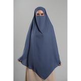 İndigo Pratik Hazır Geçmeli Tesettür Eşarp Krep Bağcıklı Sufle Hijab 2313 34