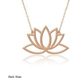 İNDİGO TAKI Sade Lotus Çiçeği Gümüş Kolye