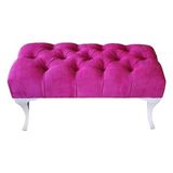 Indirim Çadırı Vinda Kapitoneli Kapıönü Ayak Ucu Bench Puf 75 cm - Fuşya
