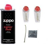 İndirim Center Zippo 125 ml Benzinli Yakıt ile Metal Alaşım Fitil ve 2 Adet Taşı Süper Set