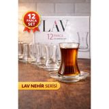 indirimdesiniz LAV NEHİR 12 Parça İnce Belli Çay Bardağı