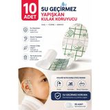 İndirimKap 10 Adet Su Geçirmez Yapışkanlı Kulak Koruyucu Tek Kullanımlık Bebek Banyo Havuz Su Şampuan Koruyucu