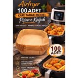İndirimKap Airfryer Pişirme Kağıdı 100 Adet Hava Fritözü Kare Model Pişirme Kağıdı Airfryer Yağsız Firitöz
