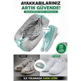 İndirimKap Ayakkabı Yıkama Çantası Fermuarlı Beyaz Mikrofiber Koruyucu Çamaşır Filesi