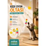 İndirimKap Elastik Kendinden Yapışkanlı Renkli Kedi Oyun Oltası Kedi Oyuncağı Yapışkanlı Olta Eğitim Oyuncağı