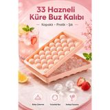 İndirimKap Kapaklı 33 Bölmeli Damla Buz Kalıbı | Kapaklı Damla Model Büyük Boy Buz Kalıbı Kokteyl Meyve Kalıbı