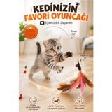İndirimKap Kedi Oyun Oltası 90 Cm Renkli Tüylü Kedi Oyuncağı