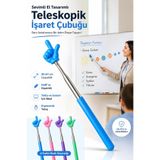 İndirimKap Uzayan Katlanabilir Konuşma ve Okuma Kılavuzu Çubuğu Öğretmen Parmak İşaret Çubuğu Tahta (20 cm-67cm)