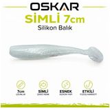 İndirimlab Oskar Simli Silikon Balık 7cm Kokulu - Beyaz - Kan Kokulu