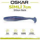 İndirimlab Oskar Simli Silikon Balık 7cm Kokulu - Mavi - Anason Kokulu