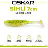 İndirimlab Oskar Simli Silikon Balık 7cm Kokulu - Sarı - Beyaz - Kan Kokulu