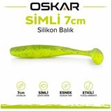İndirimlab Oskar Simli Silikon Balık 7cm Kokulu - Sarı - Sarımsak Kokulu