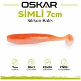 İndirimlab Oskar Simli Silikon Balık 7cm Kokulu - Turuncu - Sarımsak Kokulu