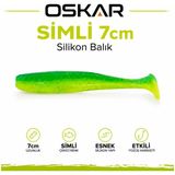 İndirimlab Oskar Simli Silikon Balık 7cm Kokulu - Yeşil - Sarımsak Kokulu