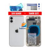 indirimplus iPhone 11 Kasa Boş Yan Düğmeler Beyaz Renk+ Montaj Seti+Sıvı Bandı