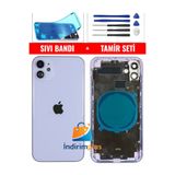 indirimplus iPhone 11 Kasa Boş Yan Düğmeler (Lila Mor Renk)+ Montaj Seti+Sıvı Bandı
