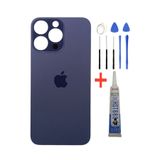 indirimplus iPhone 14 Pro Max Arka Kapak 14 Pro Max Pil Kapağı Cam Ürün Derin MOR Full Set+Yapıştırıcı