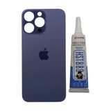 indirimplus iPhone 14 Pro Max Arka Kapak 14 Pro Max Pil Kapağı Cam Ürün MOR RENK+Yapıştırıcıi