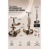 indirimsevinci 2’si 1 Arada Oturaklı Çocuk Scooter Led Işıklı Müzikli 3 Tekerlekli Yükseklik Ayarlı Scooter