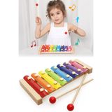 indirimsevinci Çocuklar İçin Renkli Ahşap Metal Ksilofon Müzik Oyuncağı Eğitim Ritim Perküsyon Aleti