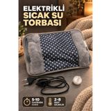 indirimsevinci Elektrikli Sıcak Su Torbası Peluş Kılıflı Termofor Bel Karın Bacak Ayak Isıtıcı