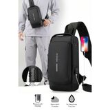 indirimsevinci Powerbank Özellikli Şifreli Kilit Sistemli Su Geçirmez Çapraz Omuz & Göğüs Çantası