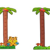 İndirimsmart Boy Ölçer Sticker Bebek Çocuk Odası Boy Cetveli Zürafa Fil Aslan Kuş Çiçek Duvar Süsü Etiket Stiker (Model 17-18)