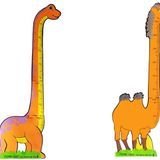 İndirimsmart Boy Ölçer Sticker Bebek Çocuk Odası Boy Cetveli Zürafa Fil Aslan Kuş Çiçek Duvar Süsü Etiket Stiker (Model 7-8)