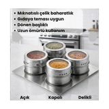 Indkap.solingen Mıknatıslı Paslanmaz Çelik Baharatlık Seti 4'lü - Çok Renkli