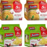 Indomie 5 li Paket Köri + Sebzeli Hazır Noodle 4 lü Karma Paket