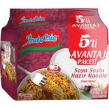 Indomie 5'li Soya Soslu Hazır Noodle 80 gr Yerli Üretim Hızlı ve Lezzetli Atıştırmalık
