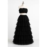 INDRESS STUDIO Kız Çocuk Gül Detaylı Bluz & Tül Etek Takım